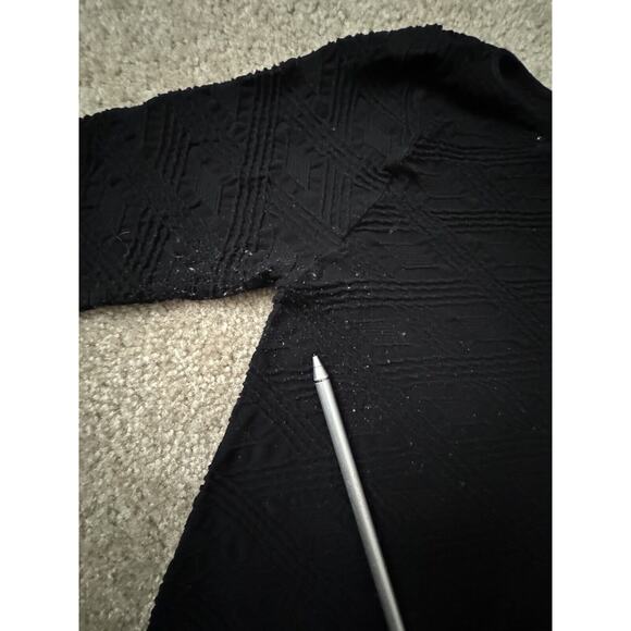 Tees by Tina Dress One Size Scoop Neck Stretchy Crinkle 3/4 Sleeve Black USA - Picture 5 of 5